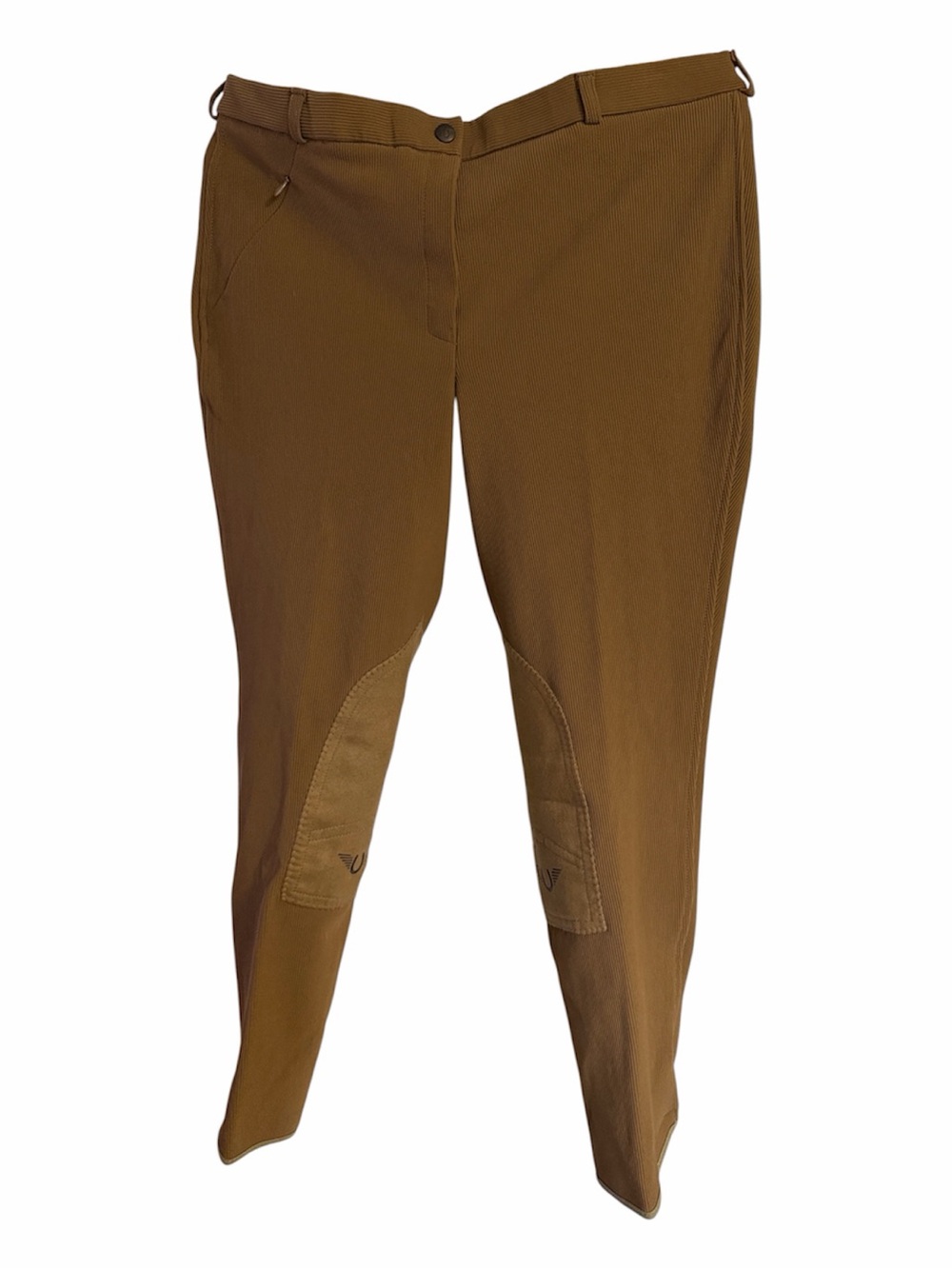 Tuff Rider Brown/Tan Equestrian Breeches with Knee Patch Detail